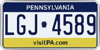 PA license plate LGJ4589
