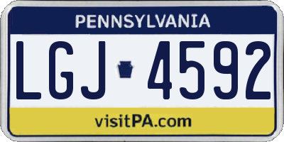 PA license plate LGJ4592