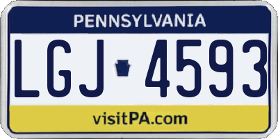 PA license plate LGJ4593
