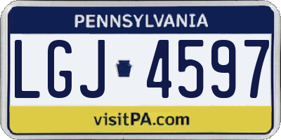PA license plate LGJ4597