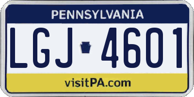 PA license plate LGJ4601