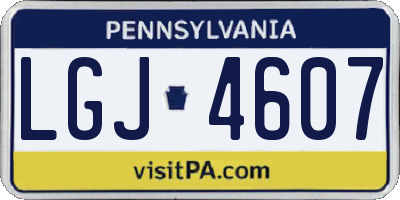 PA license plate LGJ4607