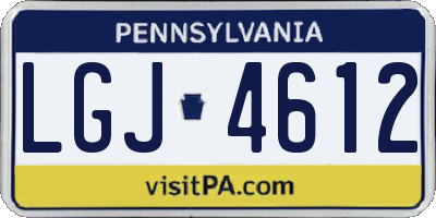 PA license plate LGJ4612