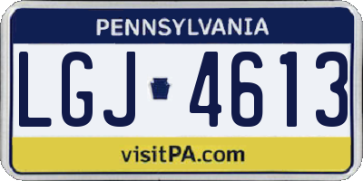 PA license plate LGJ4613