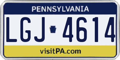 PA license plate LGJ4614