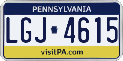 PA license plate LGJ4615