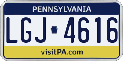 PA license plate LGJ4616