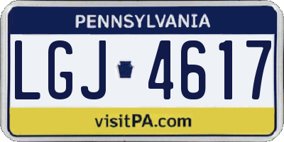 PA license plate LGJ4617