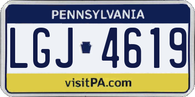 PA license plate LGJ4619