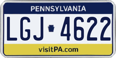 PA license plate LGJ4622
