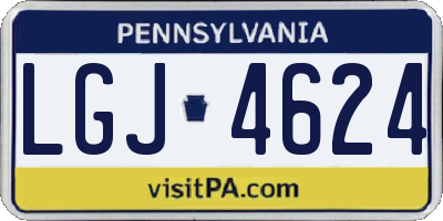 PA license plate LGJ4624