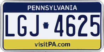 PA license plate LGJ4625