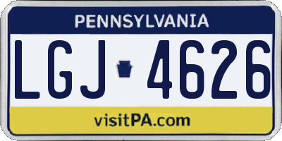 PA license plate LGJ4626