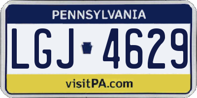 PA license plate LGJ4629