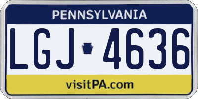 PA license plate LGJ4636