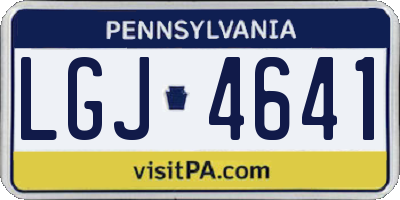 PA license plate LGJ4641