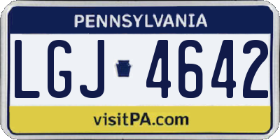 PA license plate LGJ4642