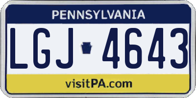 PA license plate LGJ4643