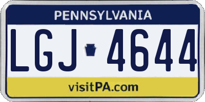 PA license plate LGJ4644