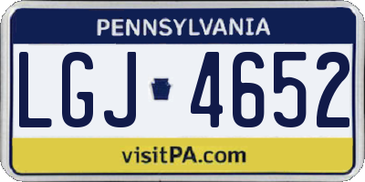 PA license plate LGJ4652