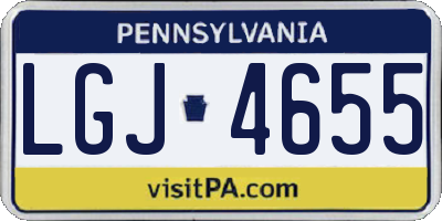 PA license plate LGJ4655