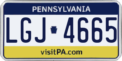PA license plate LGJ4665