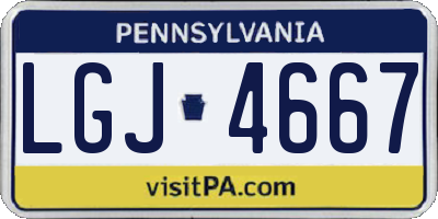 PA license plate LGJ4667