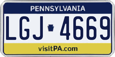 PA license plate LGJ4669