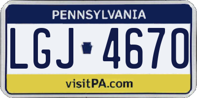 PA license plate LGJ4670