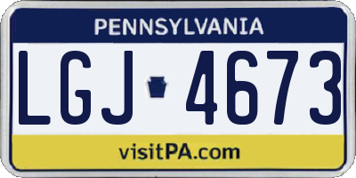 PA license plate LGJ4673