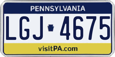 PA license plate LGJ4675