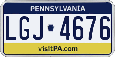 PA license plate LGJ4676