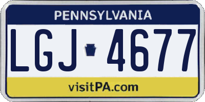 PA license plate LGJ4677
