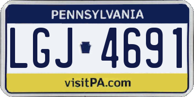 PA license plate LGJ4691
