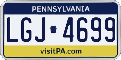 PA license plate LGJ4699