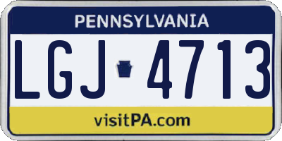 PA license plate LGJ4713