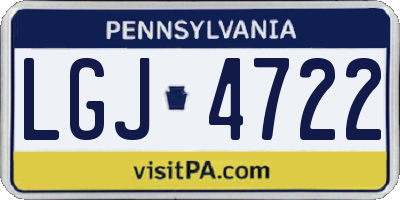 PA license plate LGJ4722