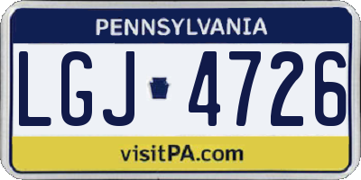 PA license plate LGJ4726
