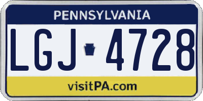 PA license plate LGJ4728