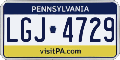 PA license plate LGJ4729