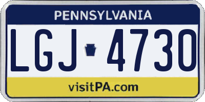 PA license plate LGJ4730