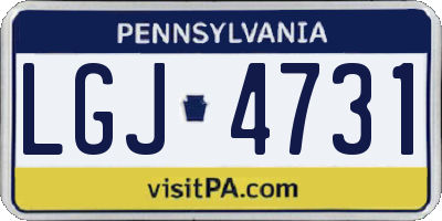 PA license plate LGJ4731