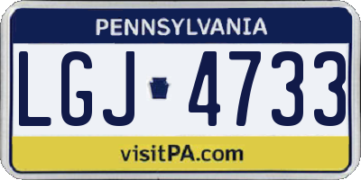 PA license plate LGJ4733