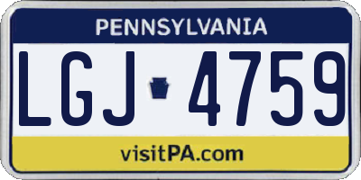 PA license plate LGJ4759