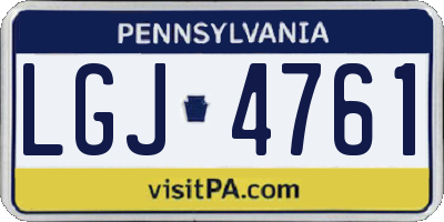 PA license plate LGJ4761