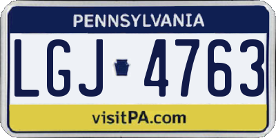 PA license plate LGJ4763
