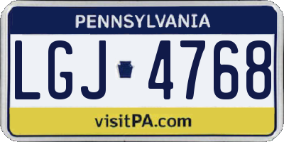 PA license plate LGJ4768
