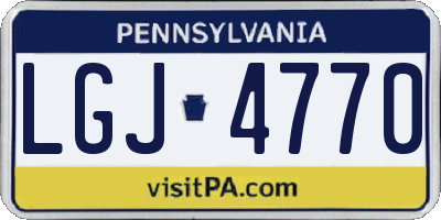 PA license plate LGJ4770