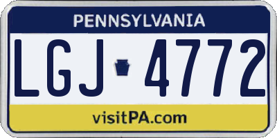 PA license plate LGJ4772