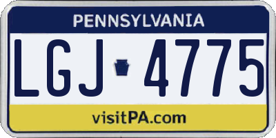 PA license plate LGJ4775